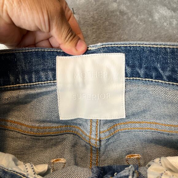 MOTHER Superior High Waisted Study Hover Jeans in Peaches and Scream Sz 26 X 29” - Picture 4 of 9